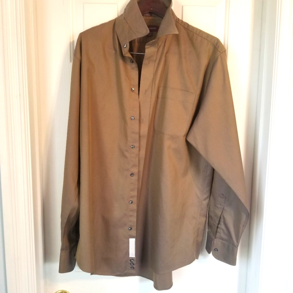 Brown Nordstrom dress shirt 16.5/35